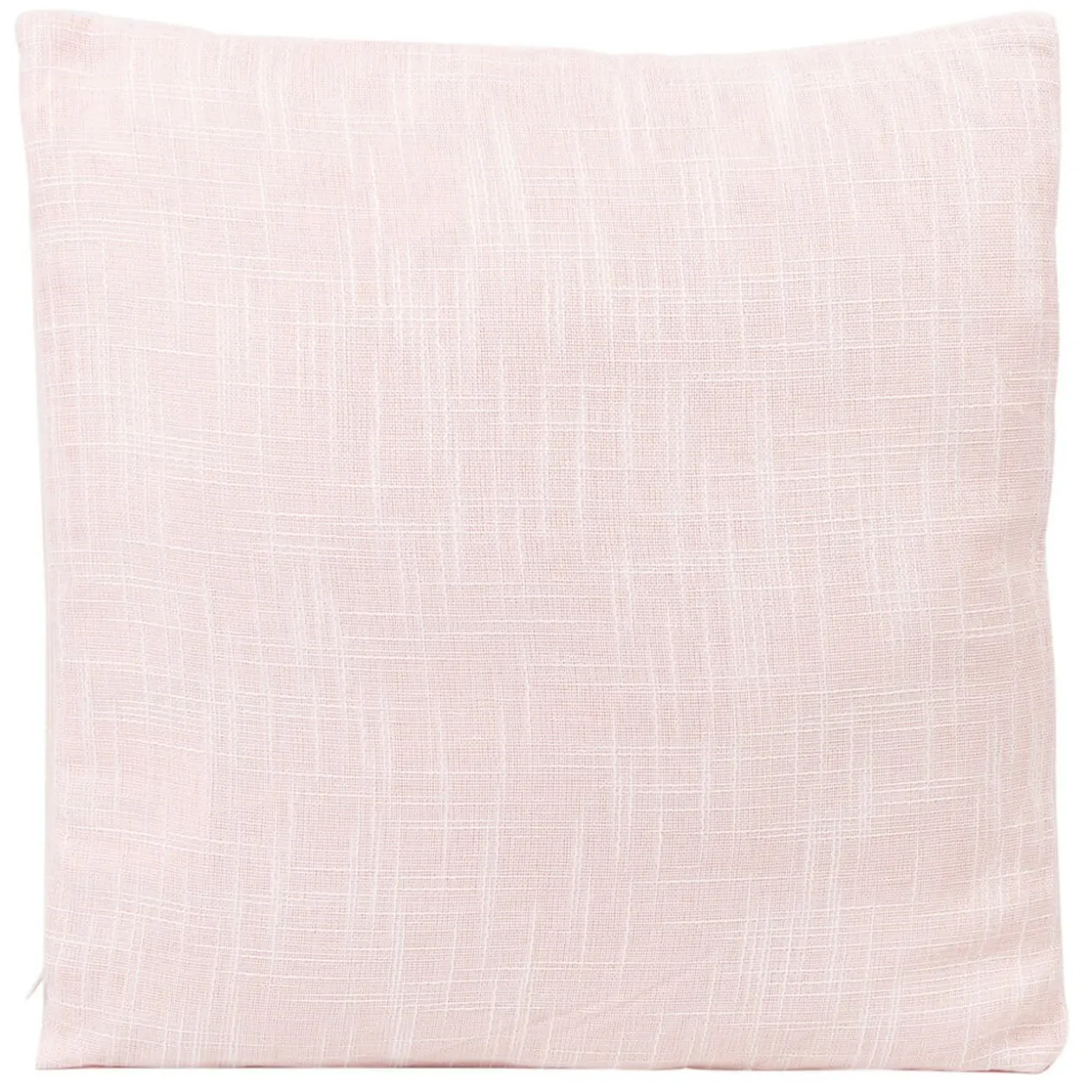 Coussin rose uni effet lin