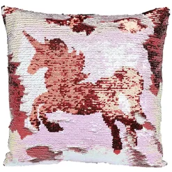 Coussin sequin motif licorne
