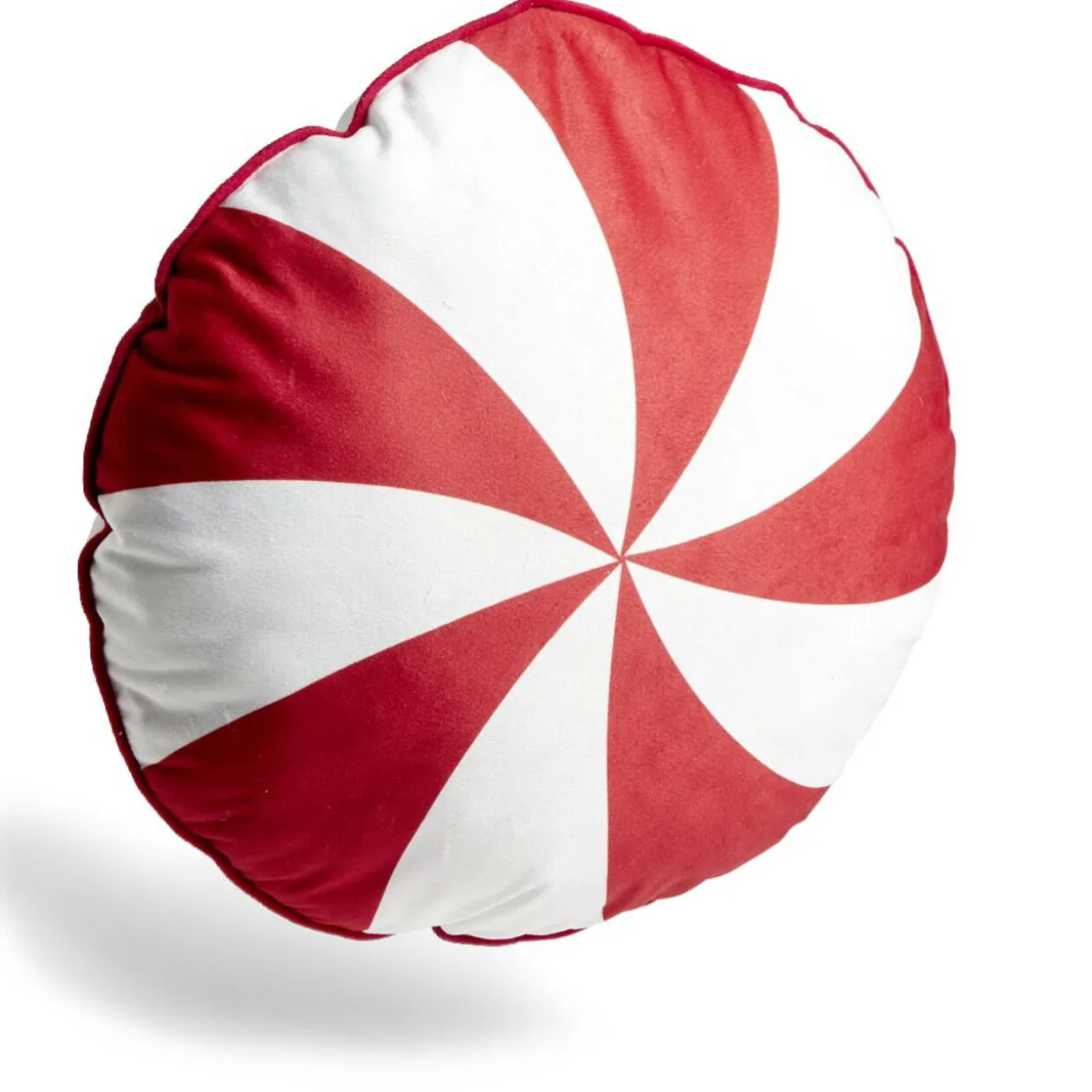 Coussin sucre d'orge rouge et blanc L42cm