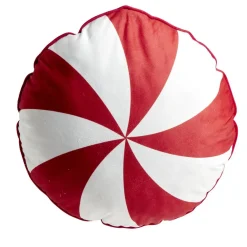 Coussin sucre d'orge rouge et blanc L42cm