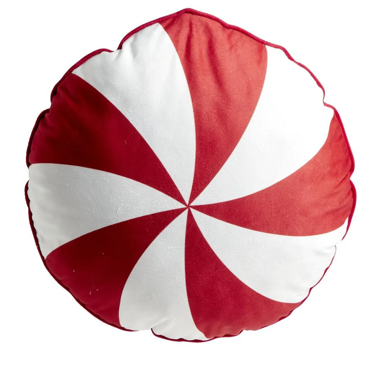 Coussin sucre d'orge rouge et blanc L42cm