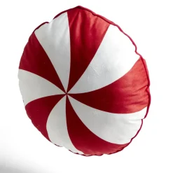 Coussin sucre d'orge rouge et blanc L42cm