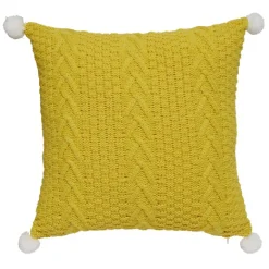 Coussin tricot avec pompons 40x40cm