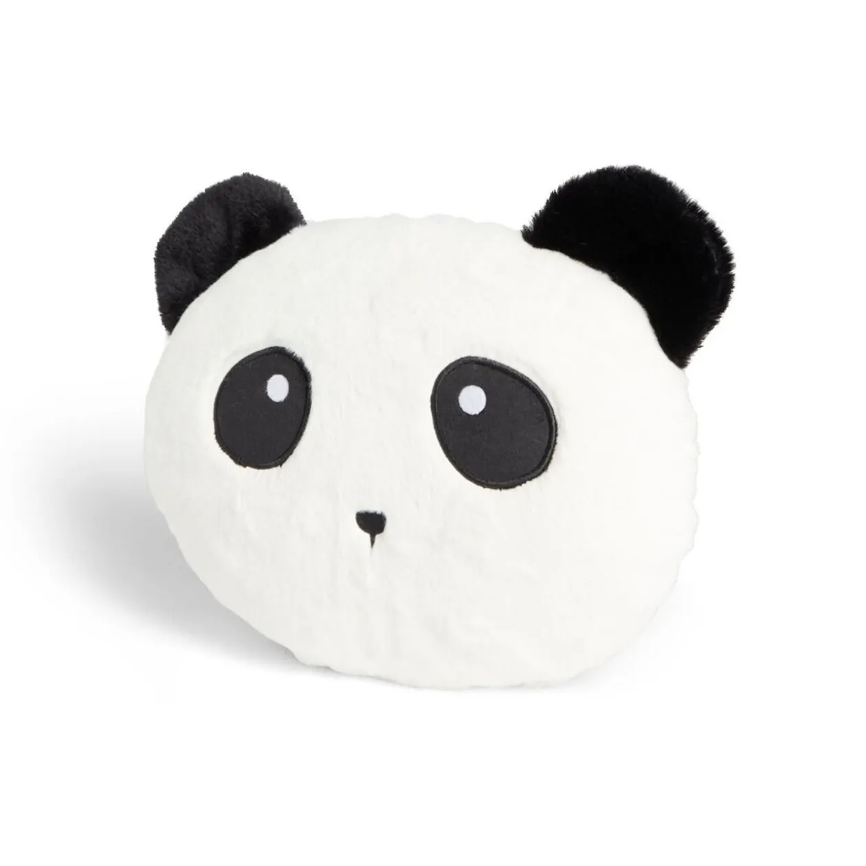 Coussin tête de koala polyester noir et blanc Ø33cm