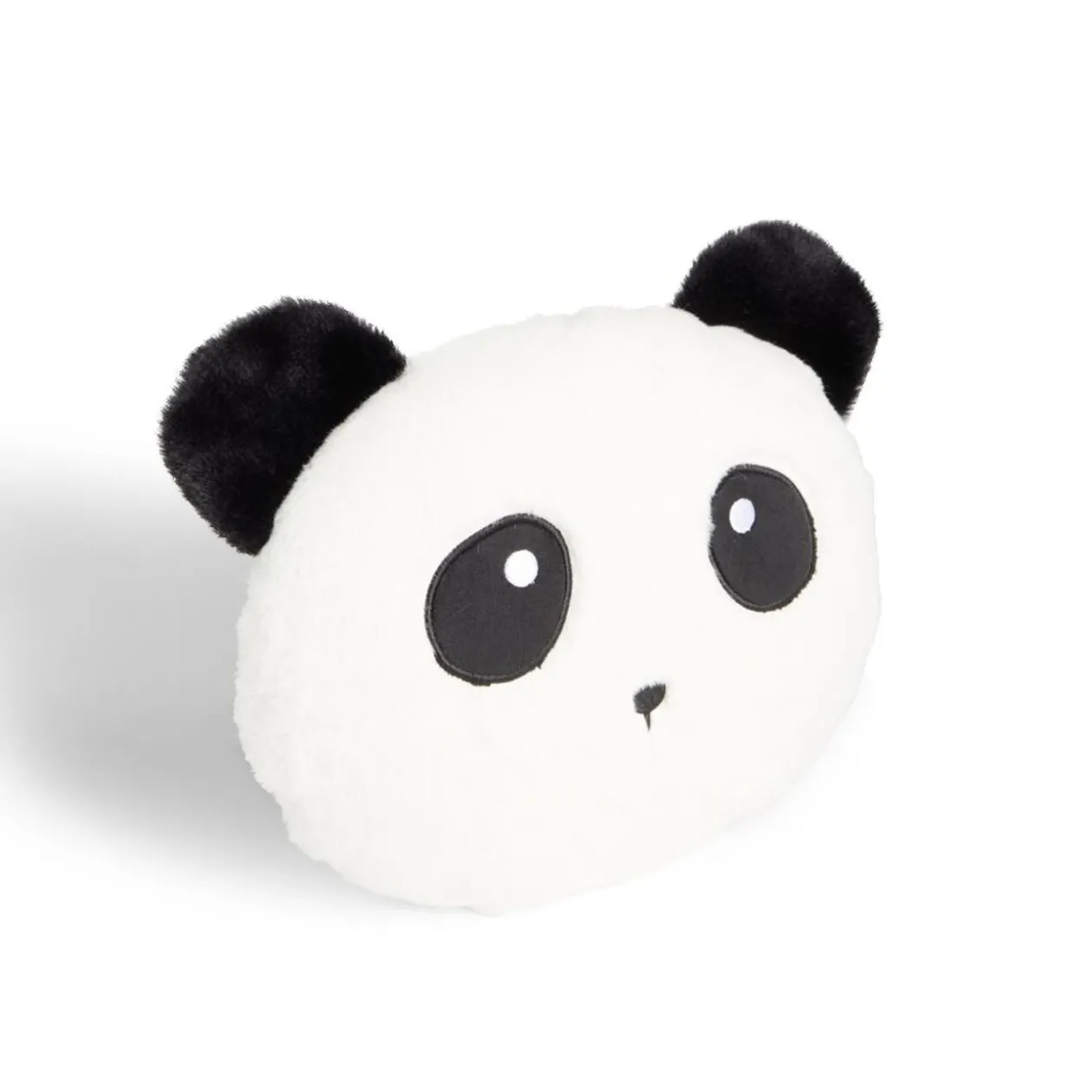 Coussin tête de koala polyester noir et blanc Ø33cm