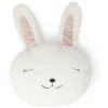 Coussin tête de lapin polyester blanc Ø33cm