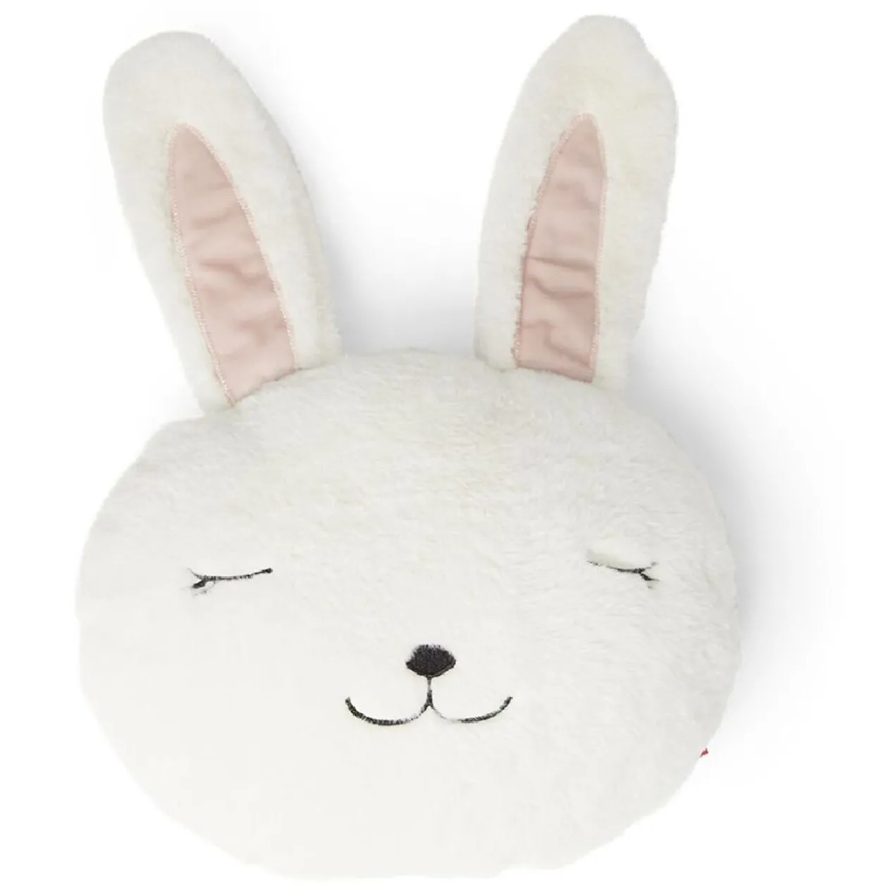 Coussin tête de lapin polyester blanc Ø33cm