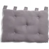 Coussin tête de lit 50x70cm gaze de coton gris