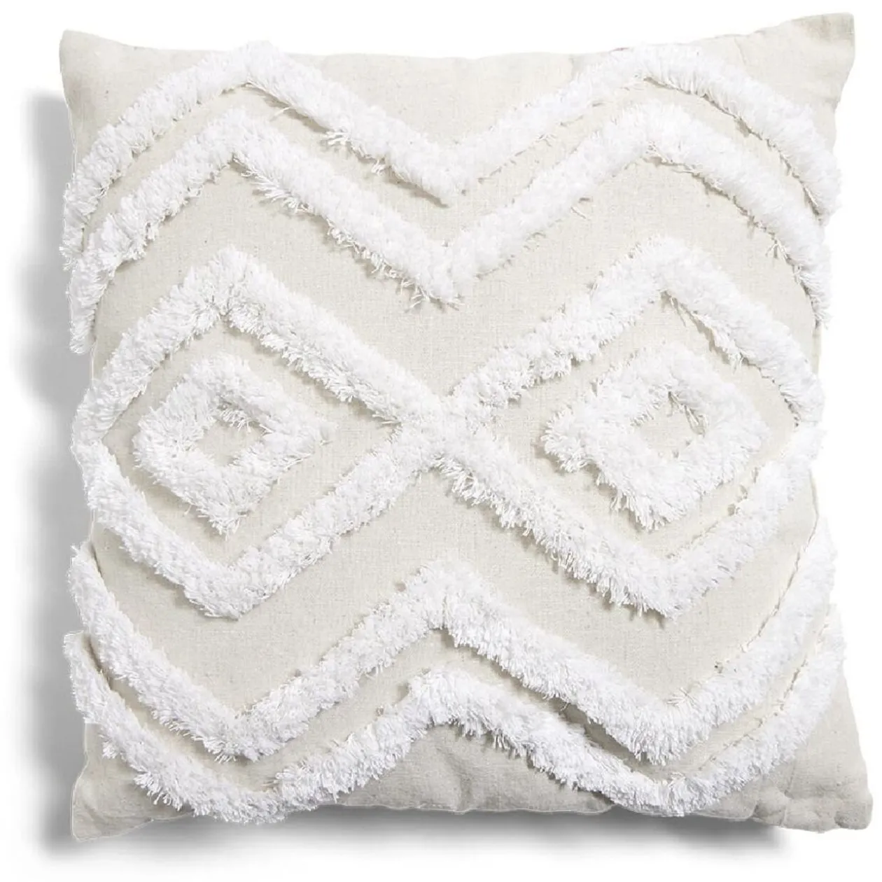 Coussin tufté 40x40cm blanc