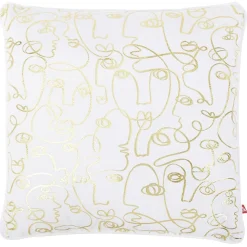 Coussin velours carré motif doré 40x40cm