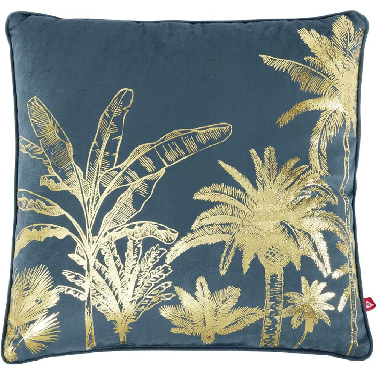 Coussin velours carré motif doré 40x40cm