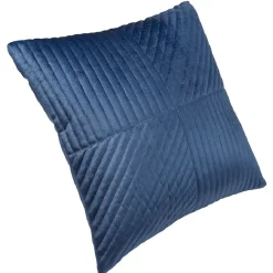 Coussin velours cotelé bleu nuit