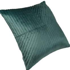 Coussin velours cotelé vert