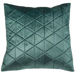 Coussin velours matelasse triangle vert
