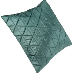 Coussin velours matelasse triangle vert