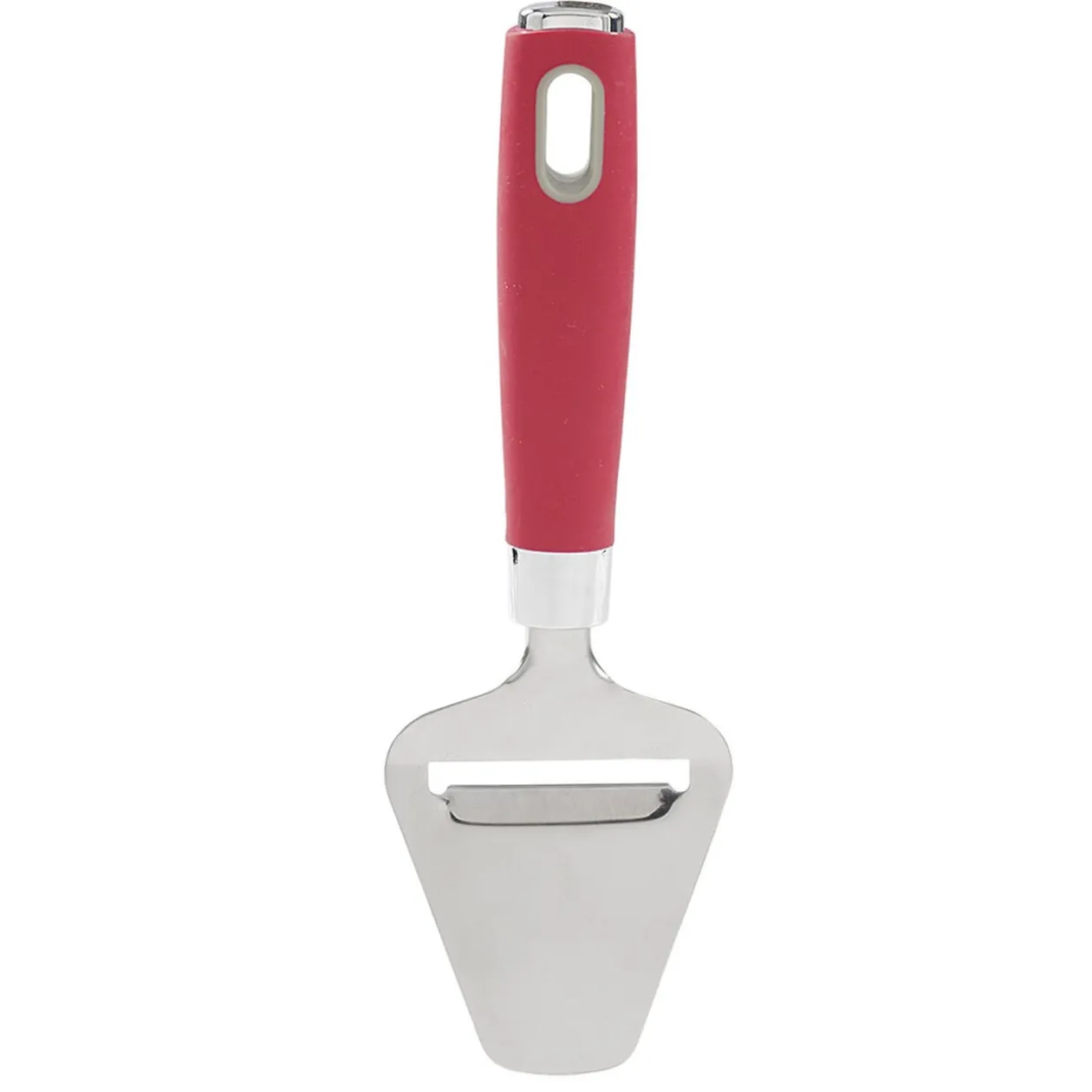 Couteau racloir à fromage inox manche rouge