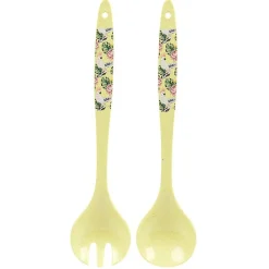 Couverts à salade décor oiseau tropical