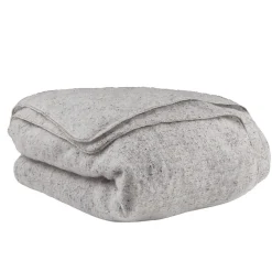 Couverture 2 personnes grise à pois