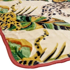 Couverture 2 places imprimé assorti jungle ou animal 240x220 cm