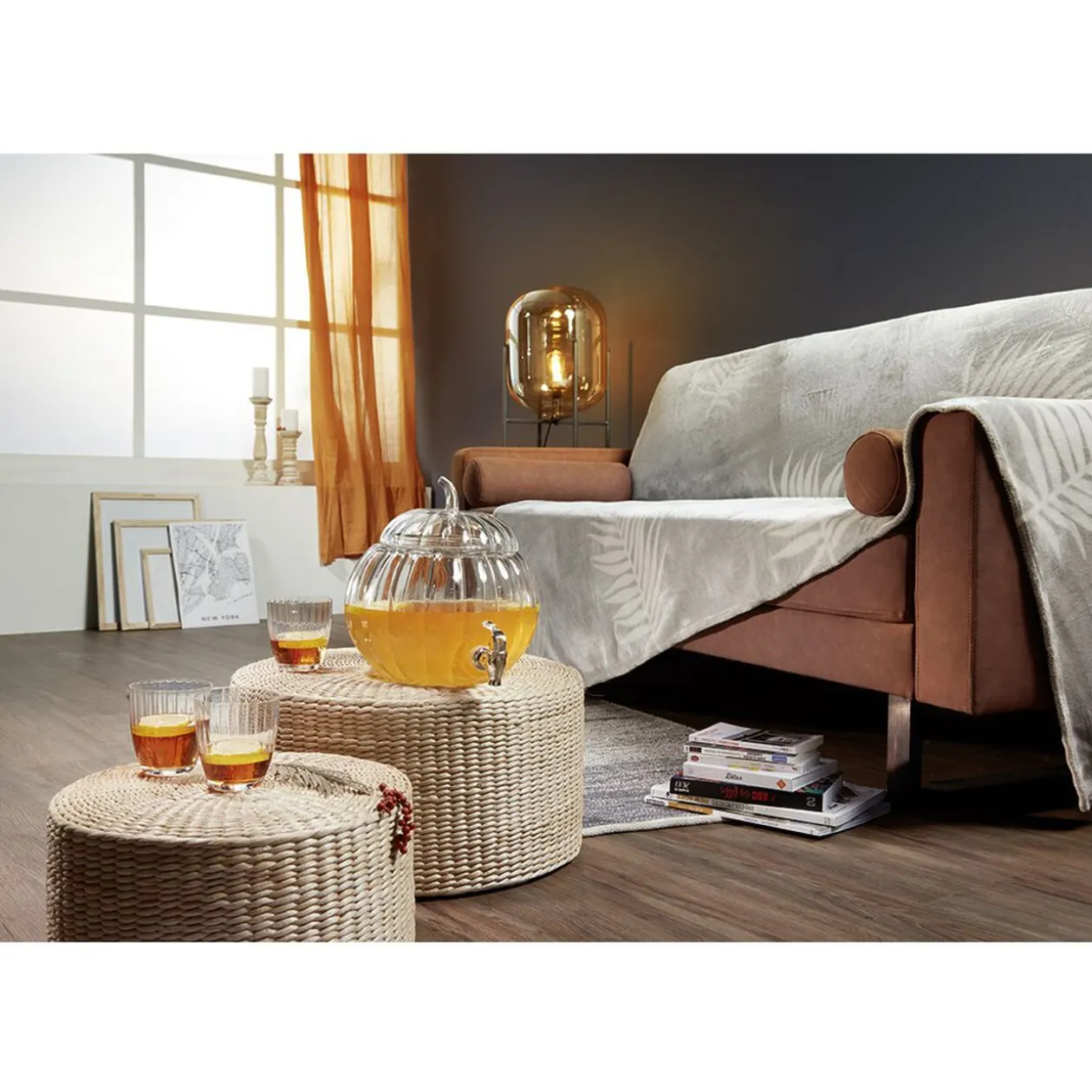 Couverture flanelle imprimé feuille