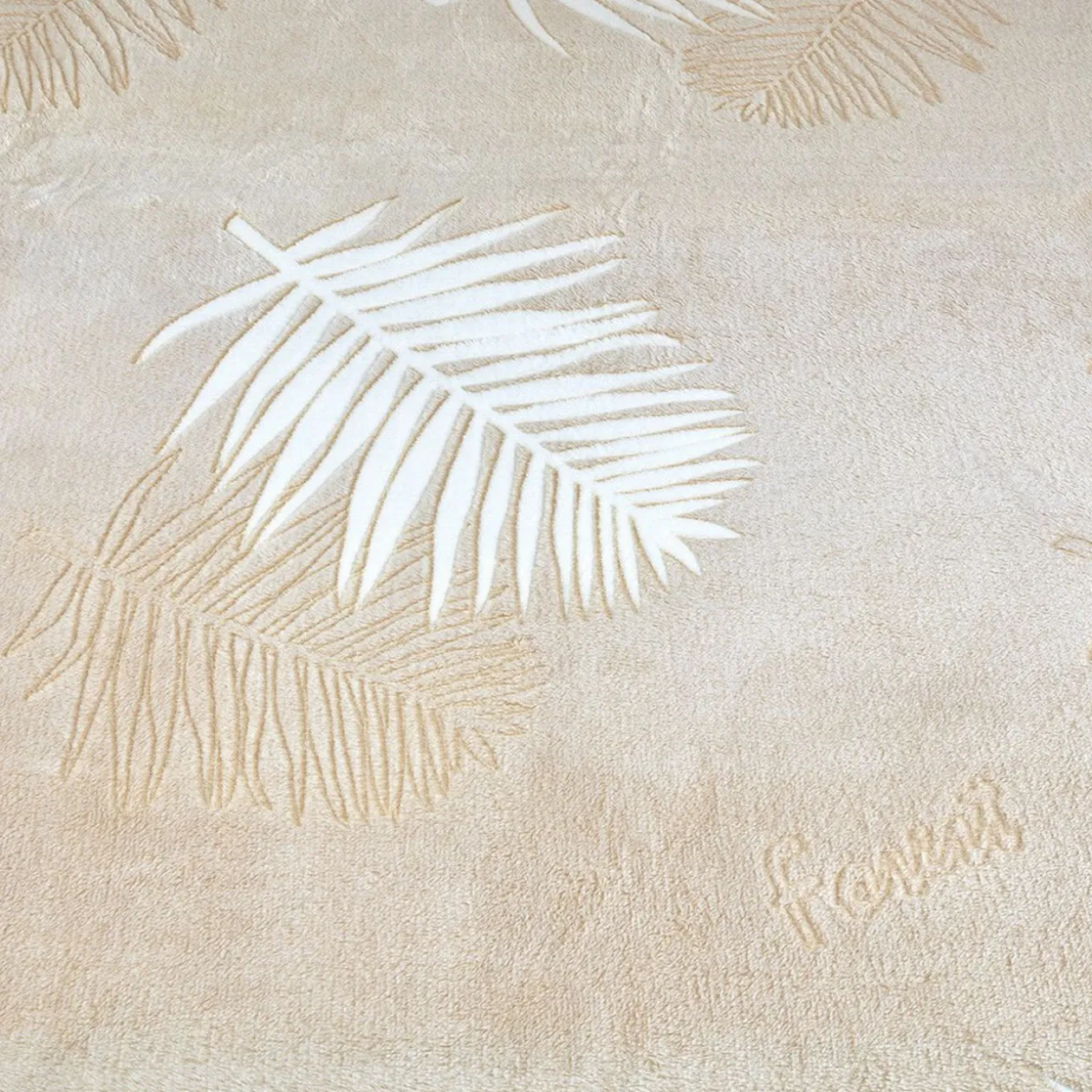 Couverture flanelle imprimé feuille