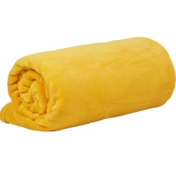 Couverture jaune moutarde uni