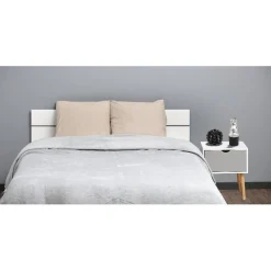 Couverture polaire 2 places gris clair uni