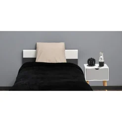 Couverture polaire 1 place noir uni