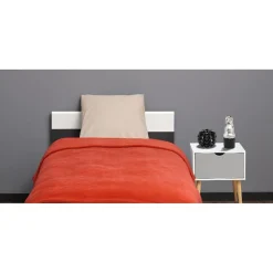 Couverture polaire 1 place rouge uni