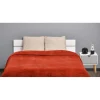 Couverture polaire 2 places rouge uni
