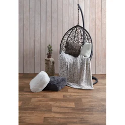 Couverture polaire dos sherpa gris beige