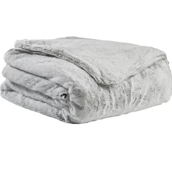 Couverture polyester effet chambray gris