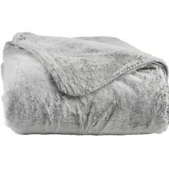 Couverture polyester effet chambray gris