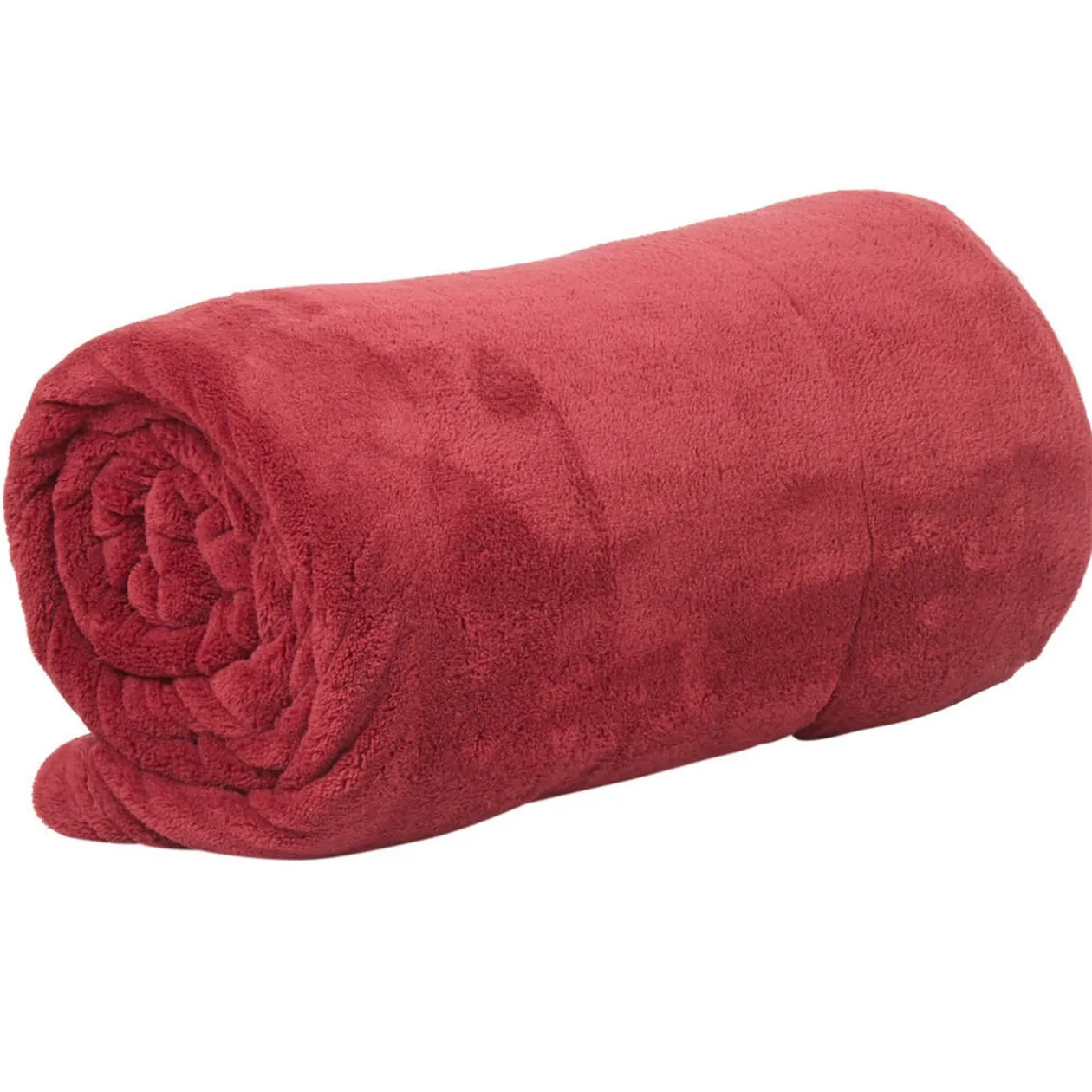 Couverture rouge lie de vin uni