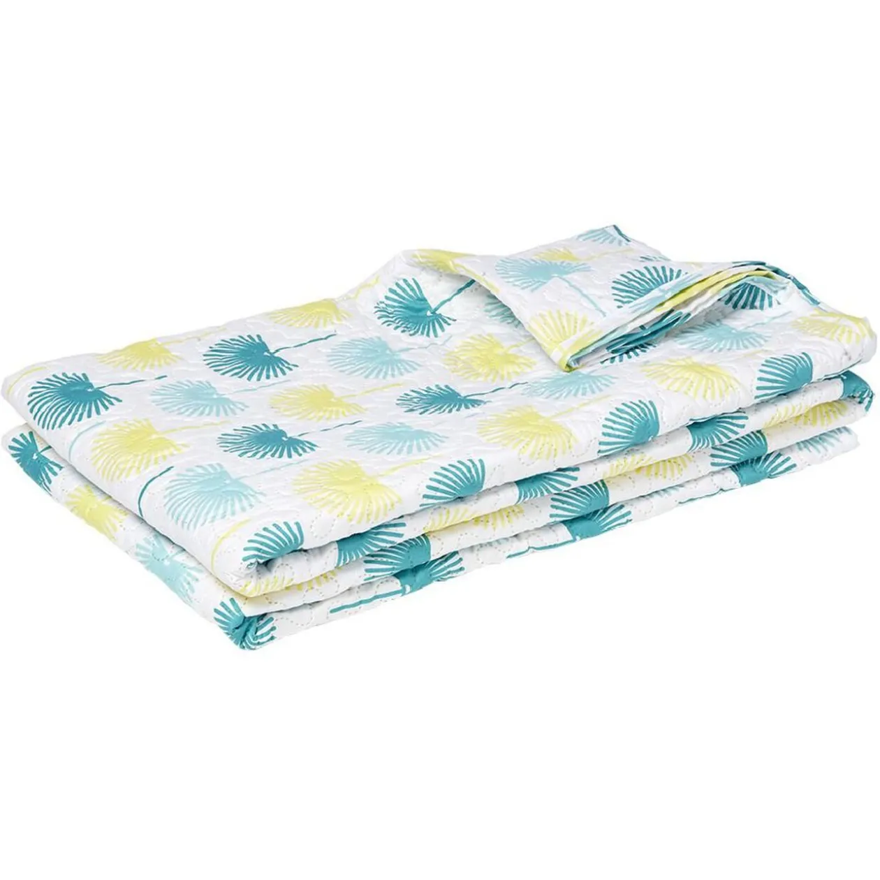 Couvre lit matelassé réversible uni/imprimé avec sac 220x240cm