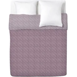 Couvre lit réversible effet matelassé rose 240x220cm