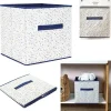 Cube de rangement enfant terrazzo blanc et bleu 30x30x30cm