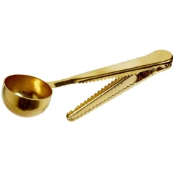 Cuillère pince sachet en inox doré