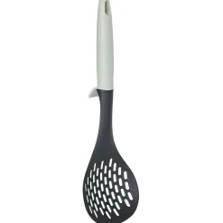 Écumoire plastique avec accroche noir et gris