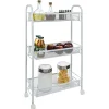 Desserte cuisine 3 niveaux métal blanc