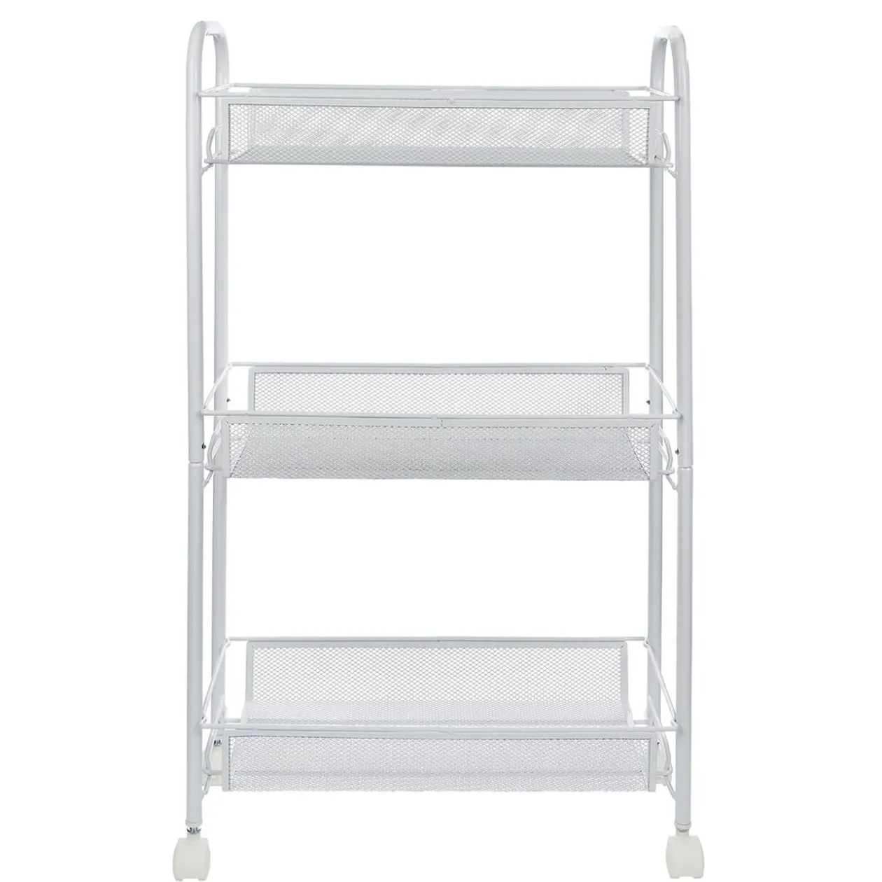 Desserte cuisine 3 niveaux métal blanc