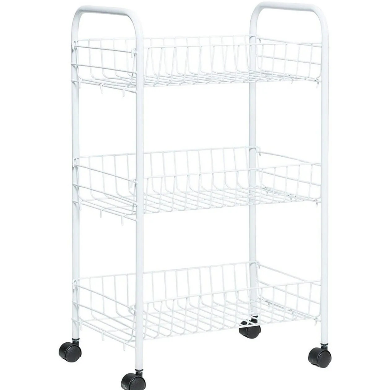 Desserte de cuisine 3 niveaux blanc