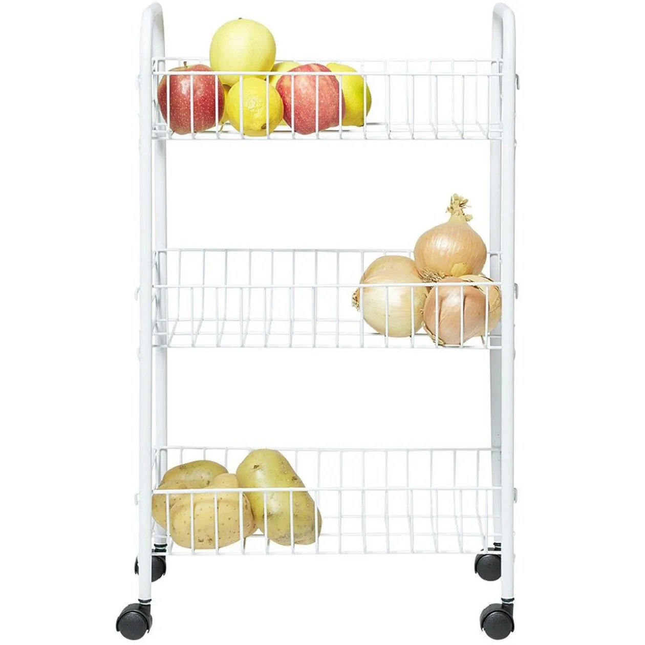 Desserte de cuisine 3 niveaux blanc