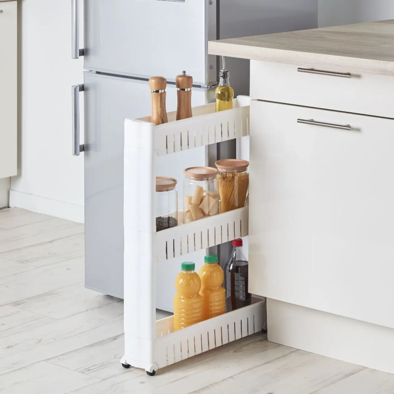 Desserte de cuisine étroite à 3 niveaux