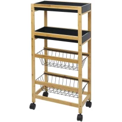 Desserte en bambou 4 niveaux