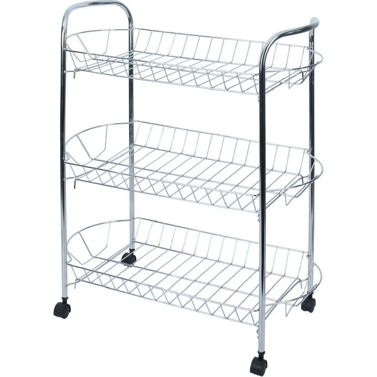 Desserte en métal gris 3 niveaux - L.51xl.26,5xH.57cm