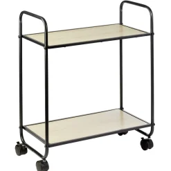 Desserte style industriel sur roulettes naturel et noir