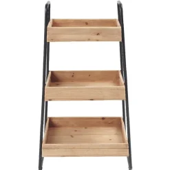 Desserte vintage 3 niveaux noir naturel