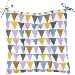 Dessus de chaise à nouettes effet lin 40x40cm