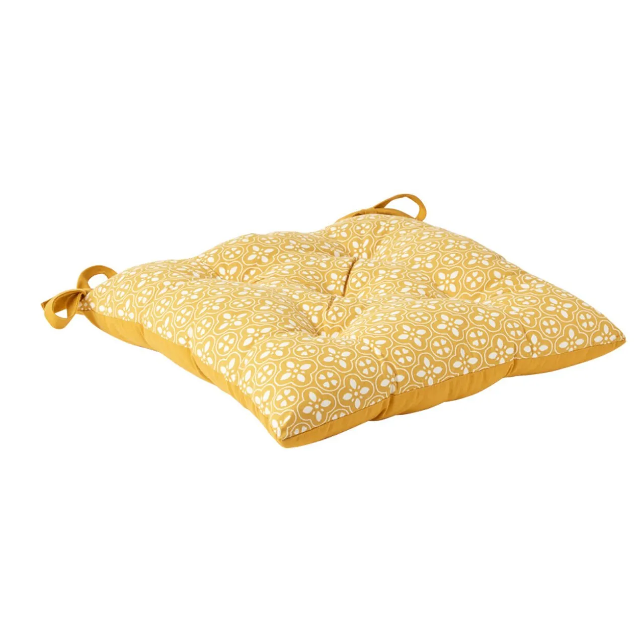 Dessus de chaise matelassé jaune moutarde Dolce Vita